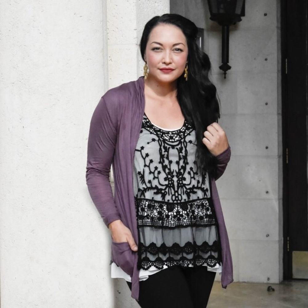 Black Lace Racerback Top - Picture 4 of 4